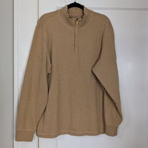 Vineyard Vines Men’s XL Tan 1/4 Zip Pullover w/ Elbow Patches